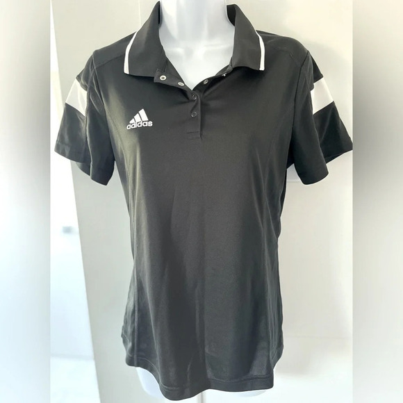 Adidas/💰2 FOR $10💰 Climalite/ Women’s Golf  tee/ Black and white/ Size US M - Picture 1 of 9